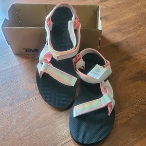 NEW Teva Original Universal Tie-Dye Open Toe Sport Sandals Pink Rainbow Sz 8